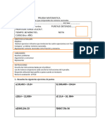 PRUEBA MATEMATICA Octavoa