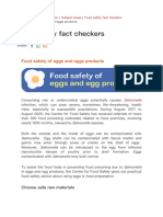 Food Safety of Eggs and Eggs Products