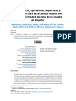 Resiliencia, Optimismo, Esperanza en Persona Mayor