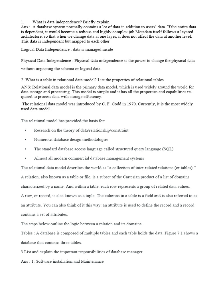 Database Concepts and Management | PDF | Relational Model | Relational ...