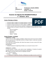 ENCG Examen de Fiscalité Internationale 2014-2015