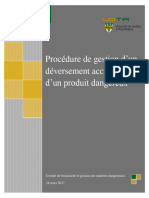 Procédure de Gestion D'un Déversement Accidentel D'un Produit Dangereux