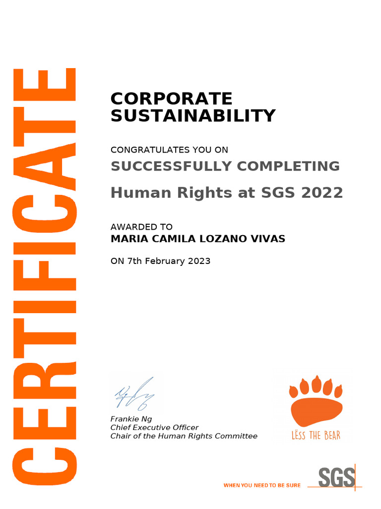 SGS Human Rights Award 2022 Winner | PDF