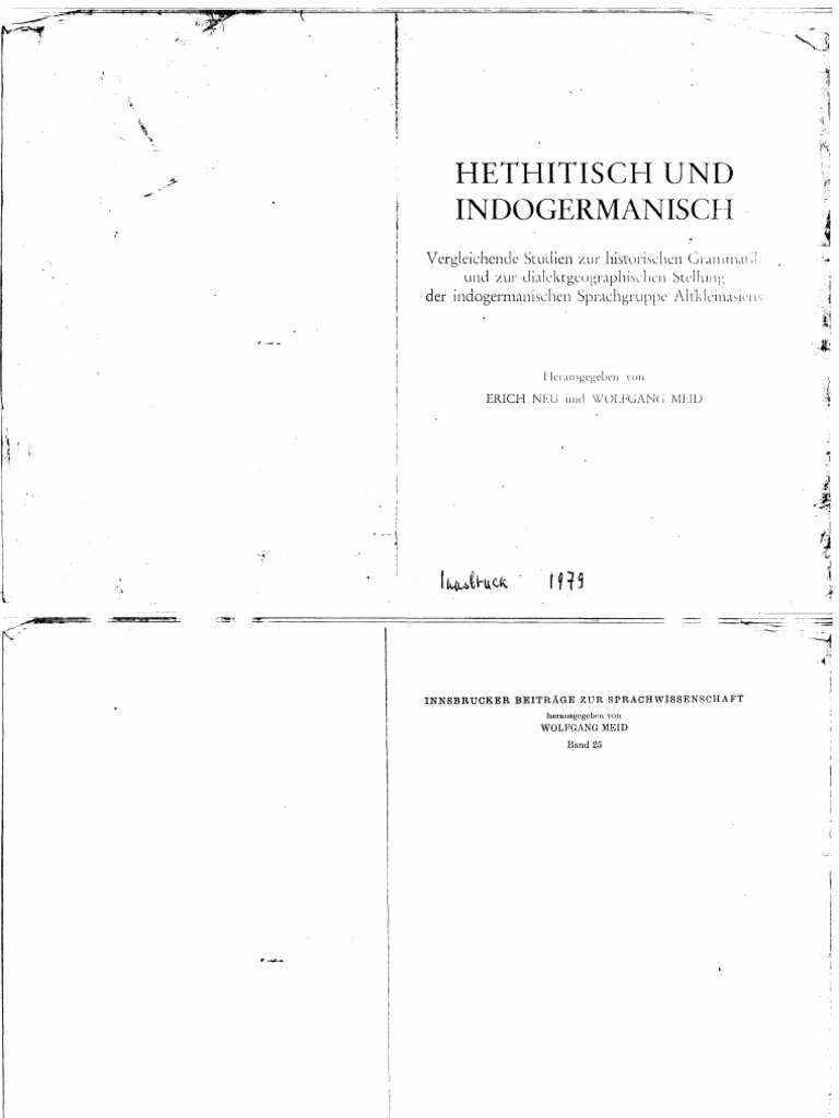Hethitisch Und Indogermanisch | PDF