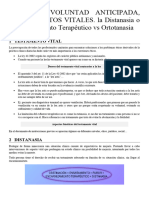 TEMA 10 VOLUNTAD ANTICIPADA, TESTAMIENTOS VITALES. La Distanasia o Encarnizamiento Terapéutico Vs Ortotanasia