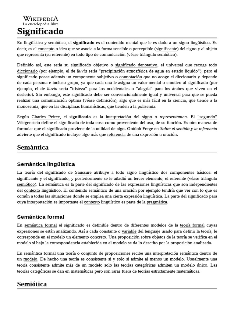 Significado | PDF | Semiótica | Lingüística