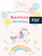 Pink Cute Watercolor Unicorn Birthday Invitation (1)