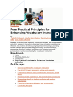 Four Practical Principles For Enhancing Vocabulary Instruction