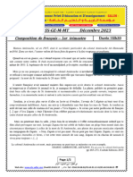 Examen Et Corriger Francais 3ASS 1er T 2023
