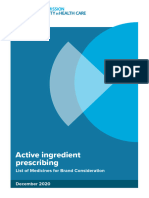 Active Ingredient Prescribing - List of Medicines For Brand Consideration