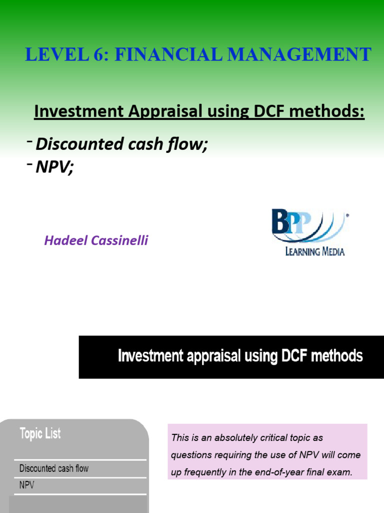 Week 1 - IA Using DCF Methods | PDF | Discounted Cash Flow | Present Value