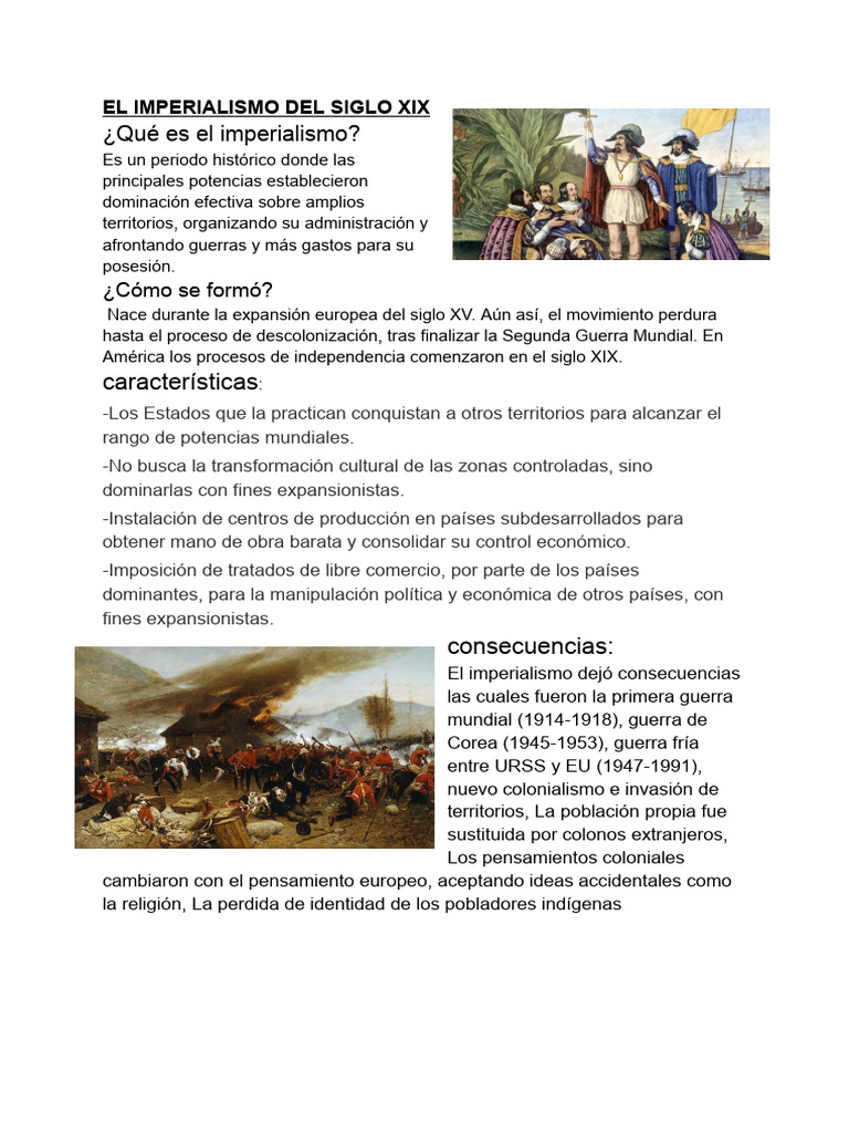 Imperialismo del Siglo XIX: Causas y Consecuencias | PDF | Colonialismo ...