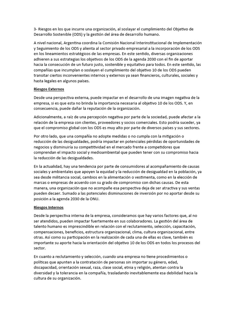Riesgos de Ignorar ODS en Empresas | PDF | Business | Reclutamiento