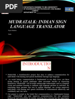 Mudratalk: Indian Sign Language Translator: Bharati Vidyapeeth Deemed To Be University