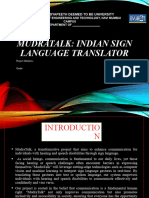 Mudratalk: Indian Sign Language Translator: Bharati Vidyapeeth Deemed To Be University