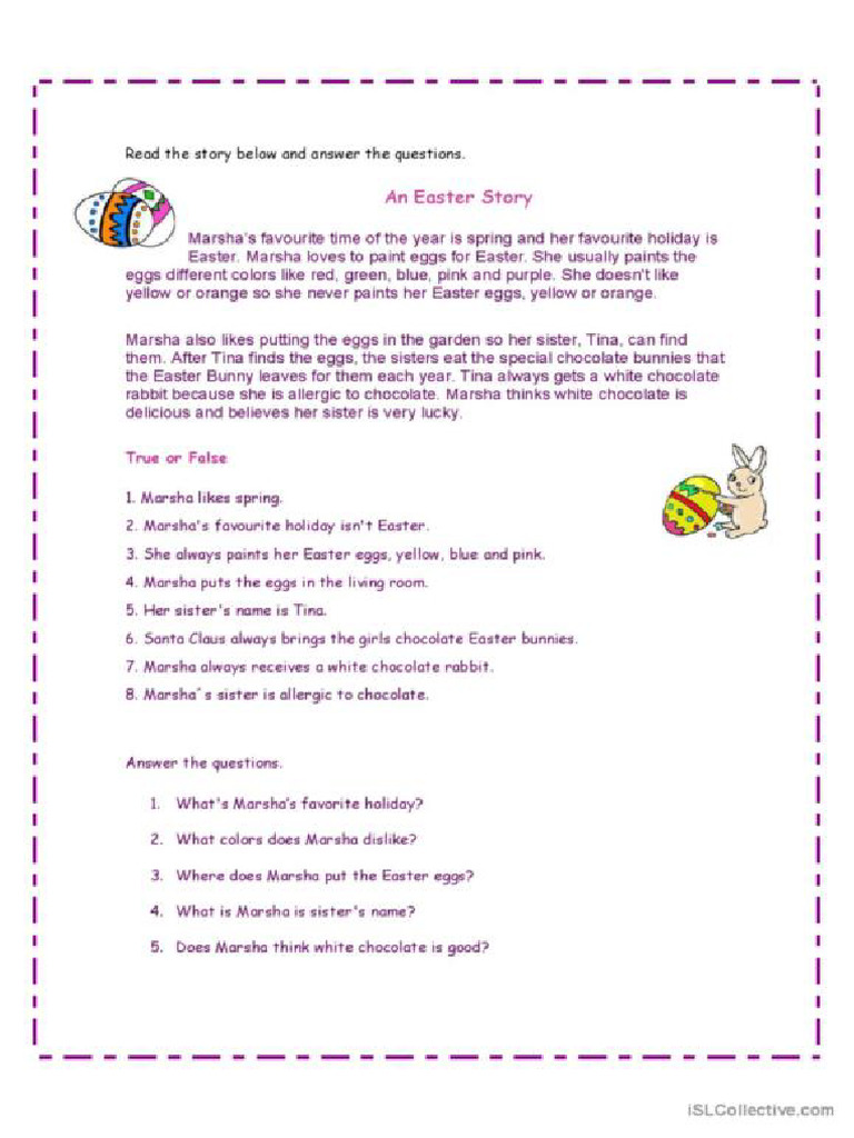An Easter Story Oneonone Activities Pronunciation Exercises Phonic