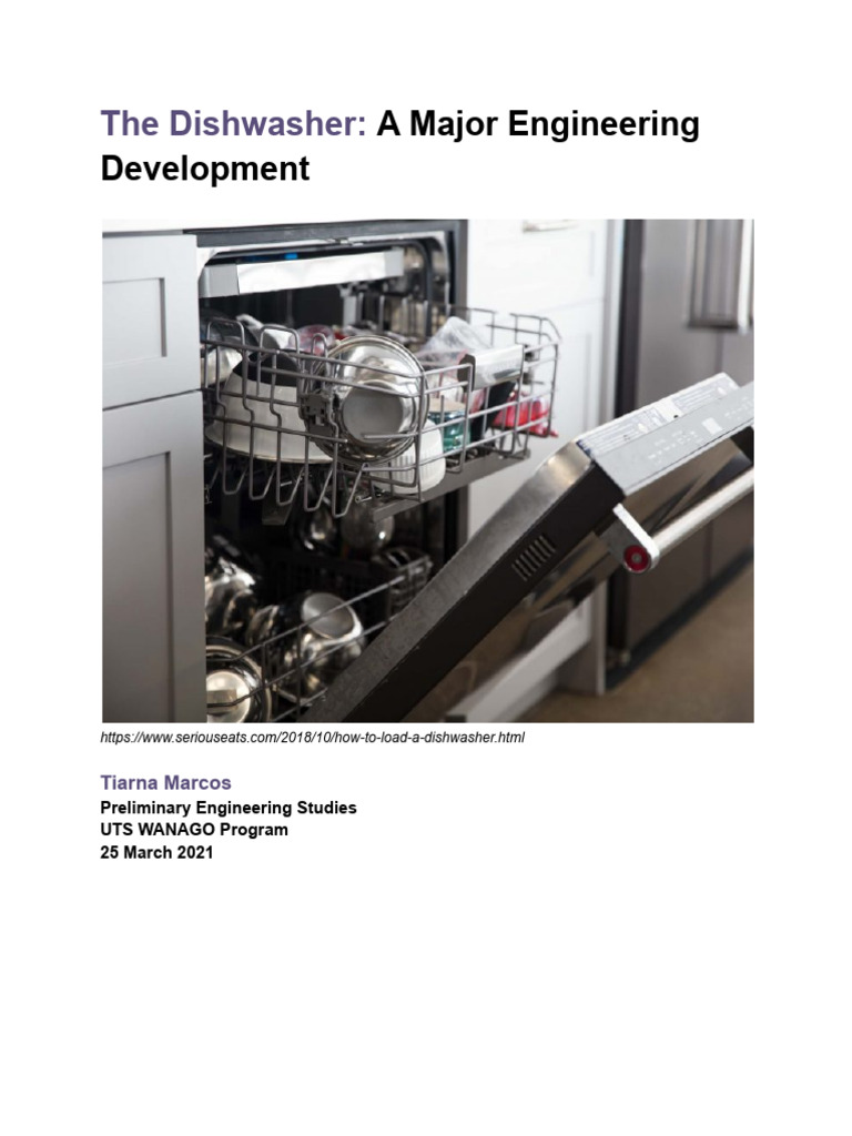 Dishwasher Engineering Report PDF Dishwasher Water