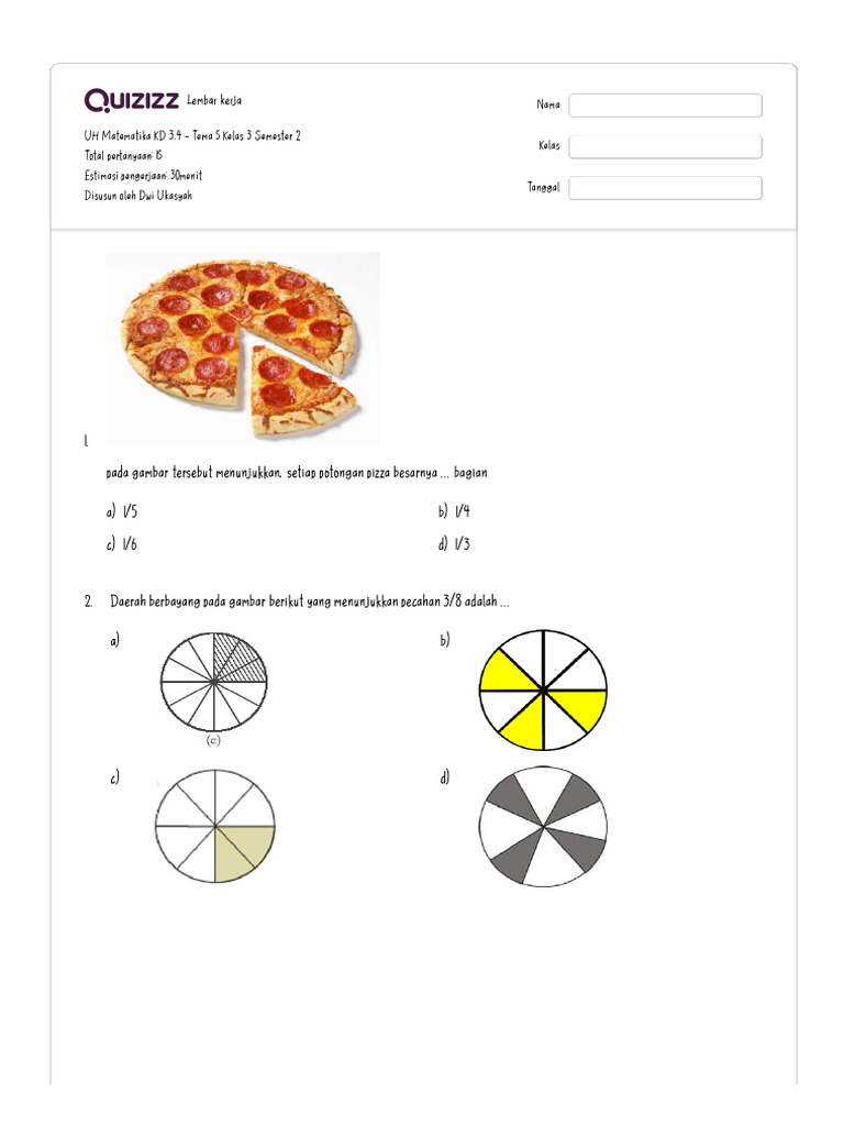 Soal Matematika Kelas 3 Tema 5 | PDF | Metode & Bahan Ajar