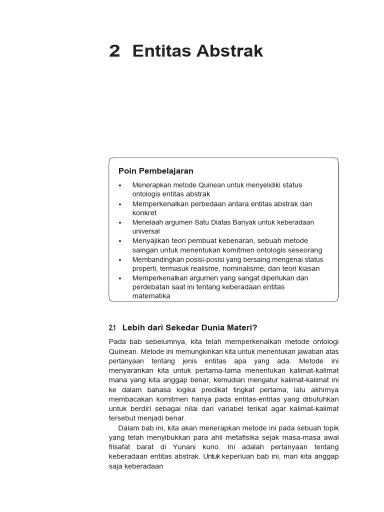 BAB 2 - Abstract Entitles (Indonesian) | PDF | Filsafat