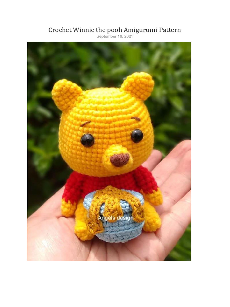 Crochet Winnie the pooh Amigurumi Pattern PDF Crochet Amigurumi