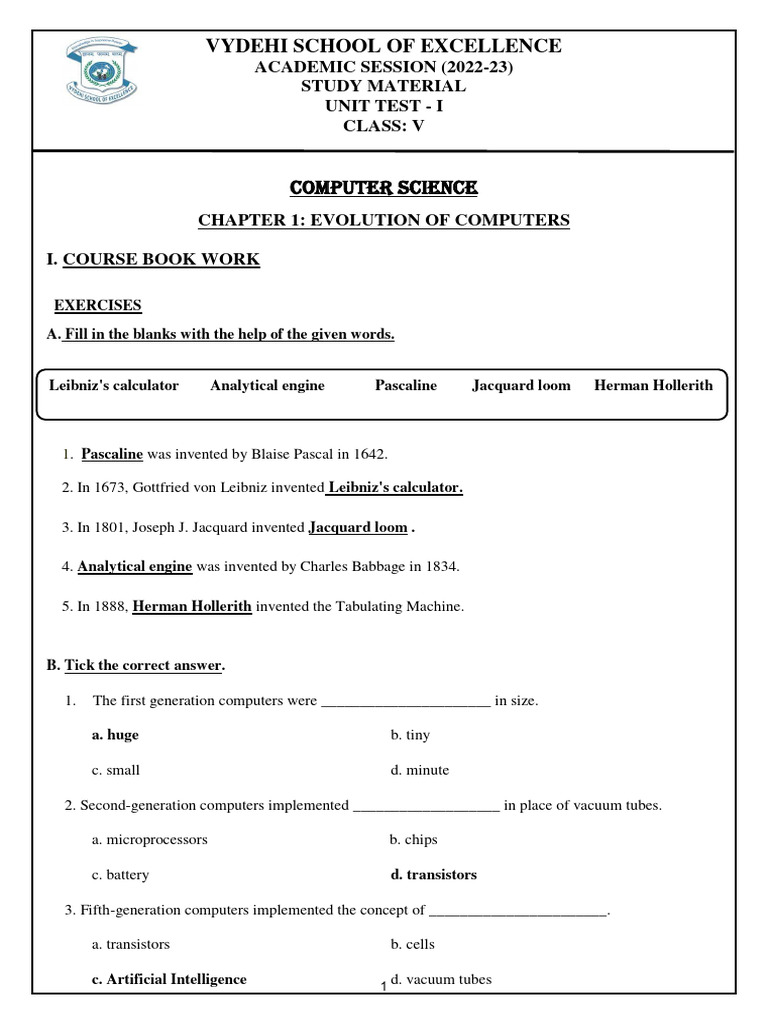 Grade 5 Unit Test-1 Study Material 2022-23 | PDF | Seed | Integrated ...