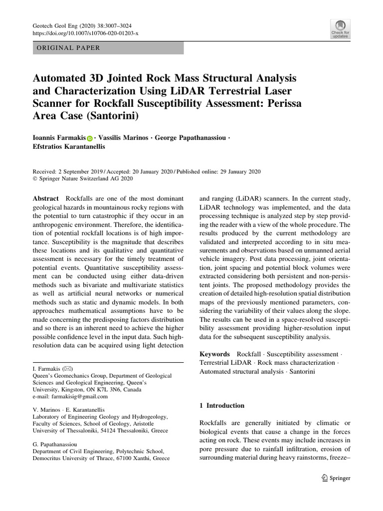 Automated 3D Jointed Rock Mass | PDF | Lidar | Landslide