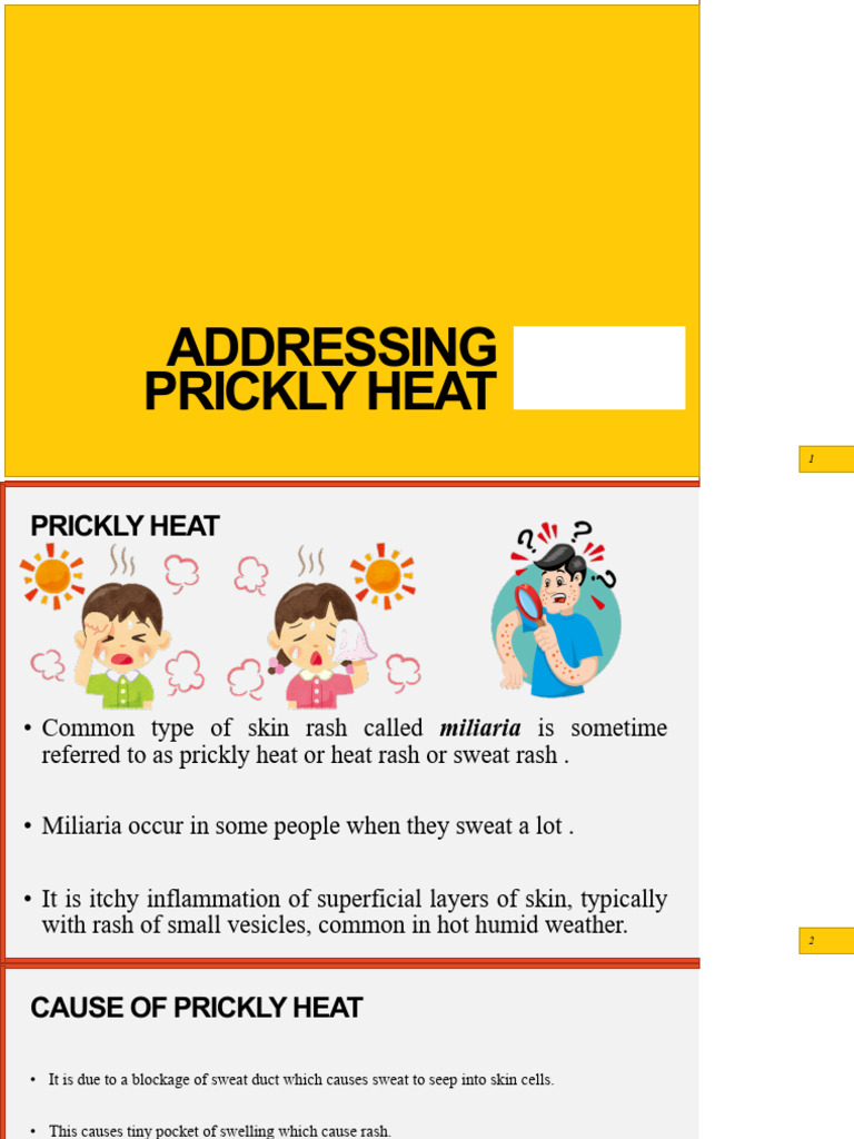 Prickly Heat | PDF | Skin | Causes Of Death