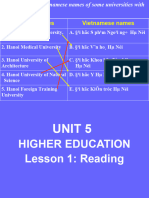 Unit 05. Higher Education. Reading