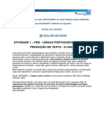 Atividade 1 - Ped - Língua Portuguesa: Leitura e Produção de Texto - 51/2024