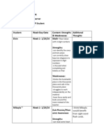 Student Observation Log