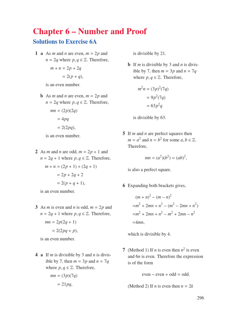 Chapter 6 - Proof - Worked Solutions | PDF | Mathematics | Mathematical ...