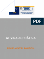 Atividade Prática - Química Analítica Qualitativa