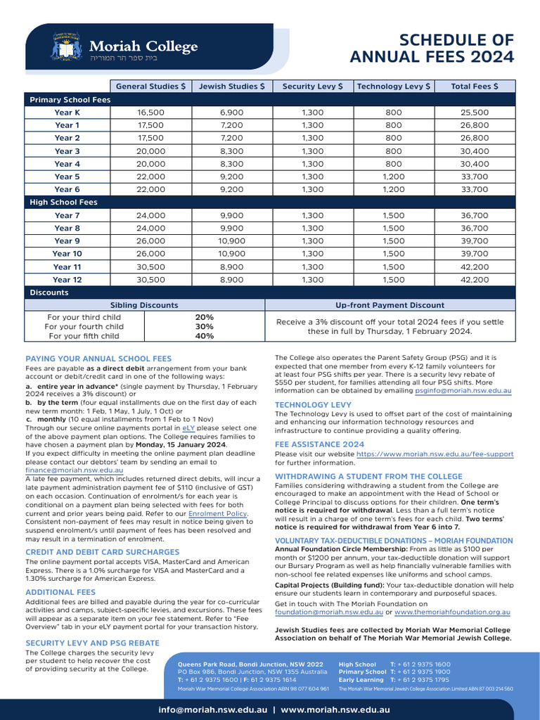 Moriah K12 Fees 2024 1 PDF Payments Visa Inc.