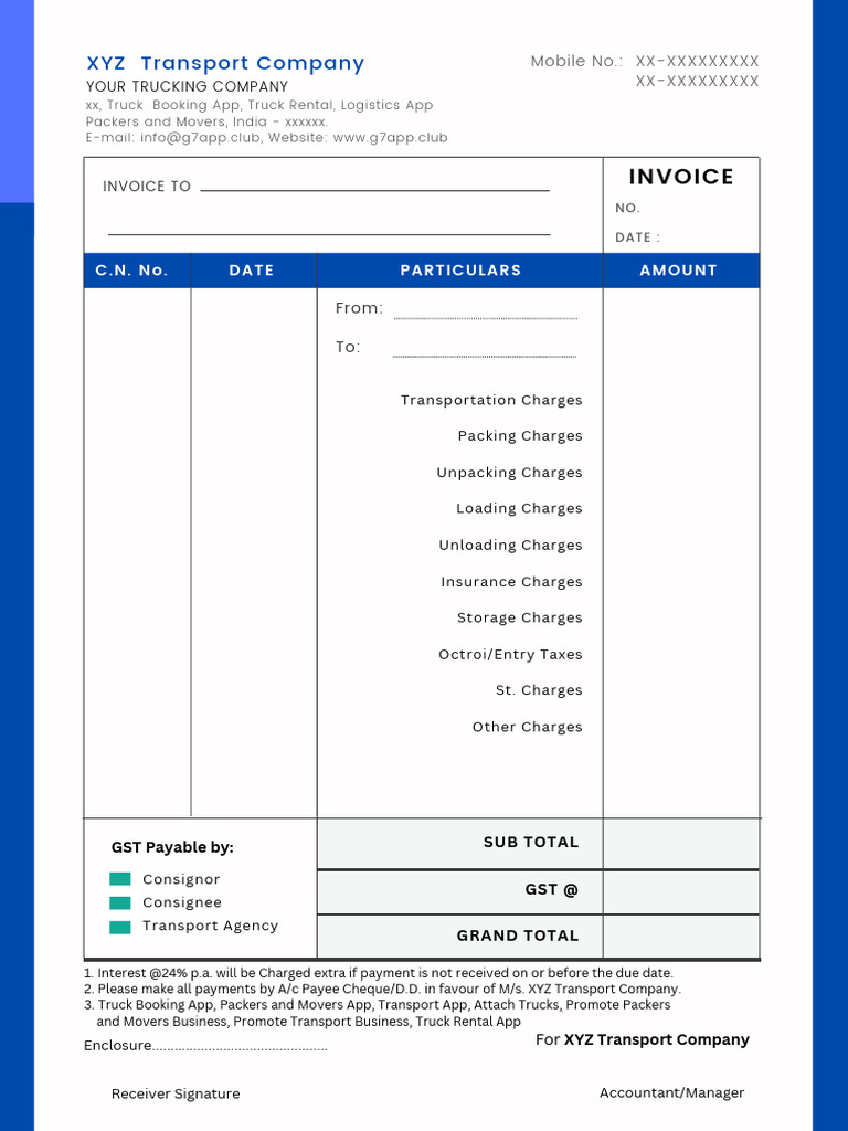 Transportation Invoice Format Sample | PDF | Payments | Government Finances