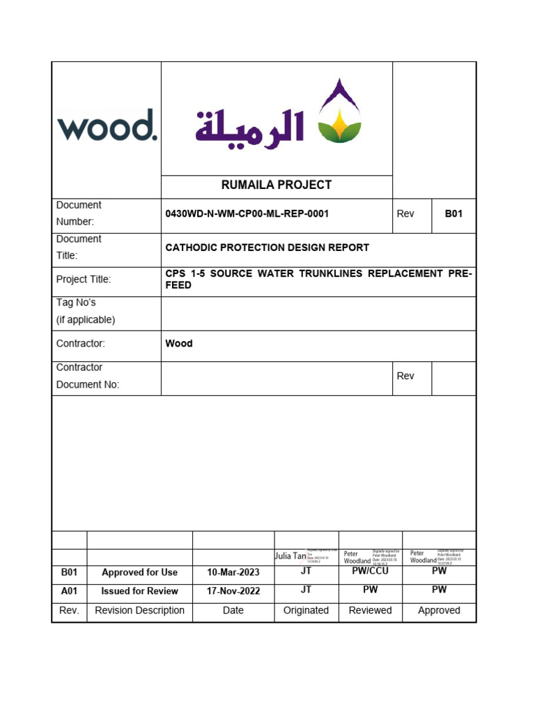 Rumaila Project Cathodic Protection Report | PDF | Corrosion | Anode