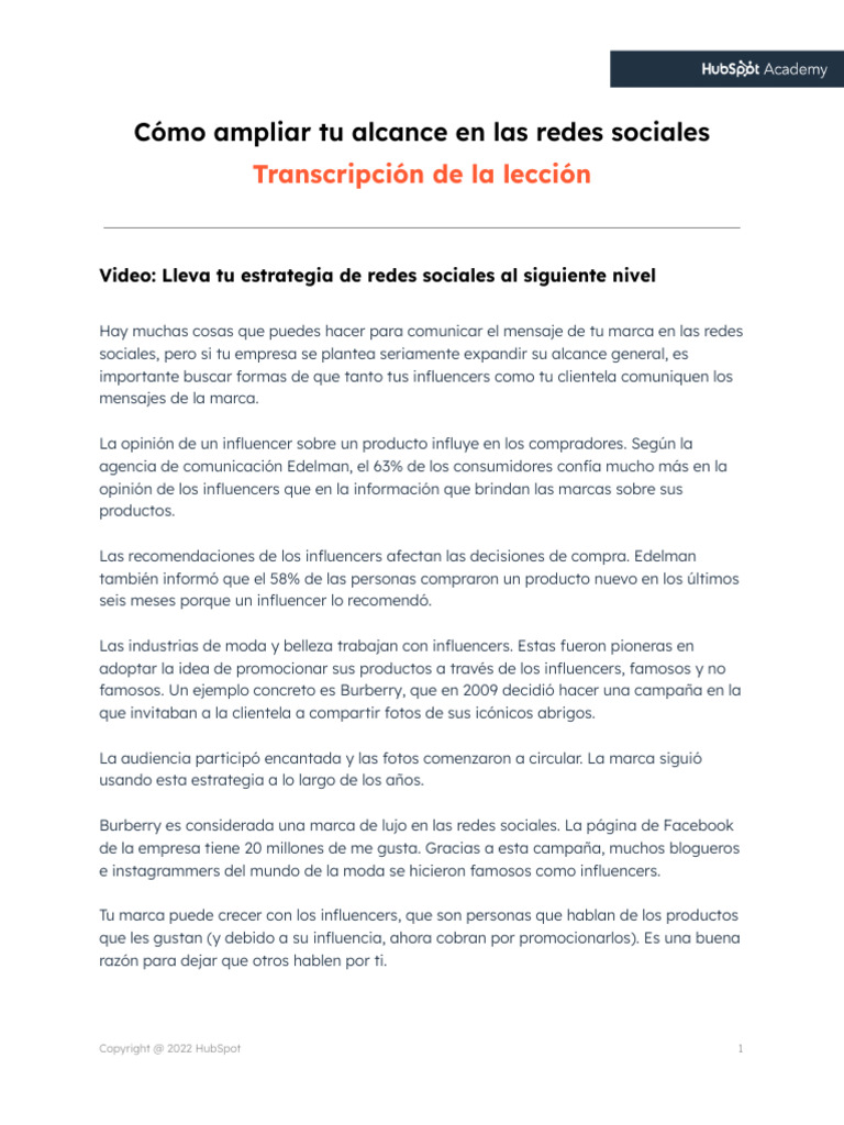 Curso de Certificación de Marketing en Redes Sociales | PDF | Marca ...