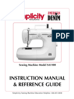 Simplicity SA1100 Sewing Machine Instruction Manual