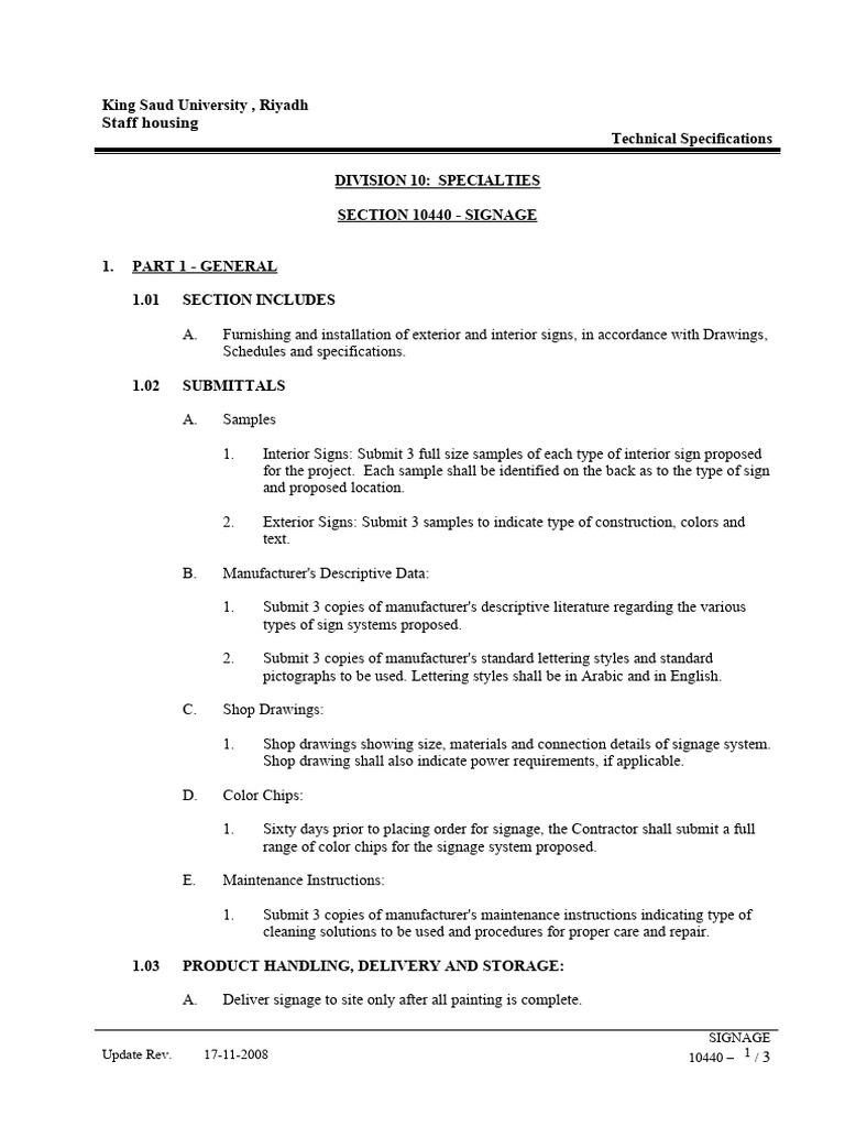 Electrical Specifications Division 16