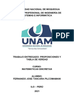 Truth Tables and Proposition - Fernandito Tancara