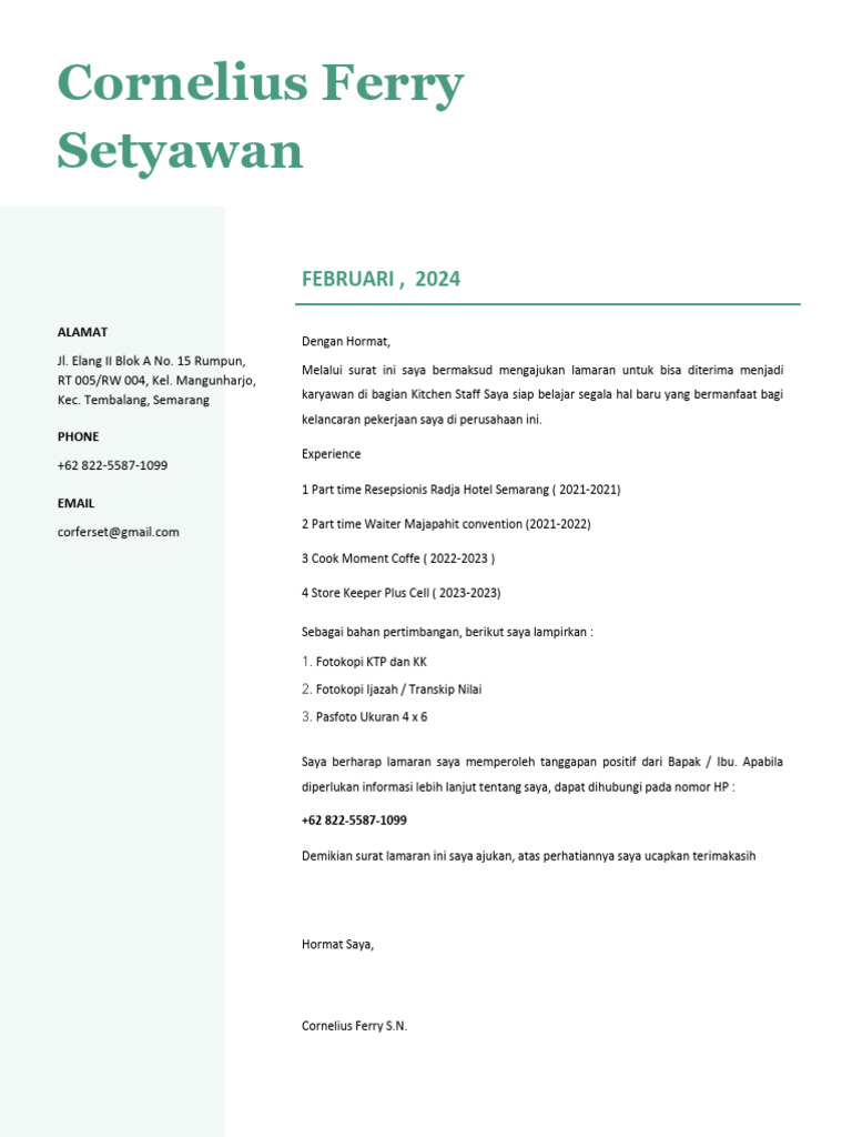 CV Cornelius Ferry | PDF