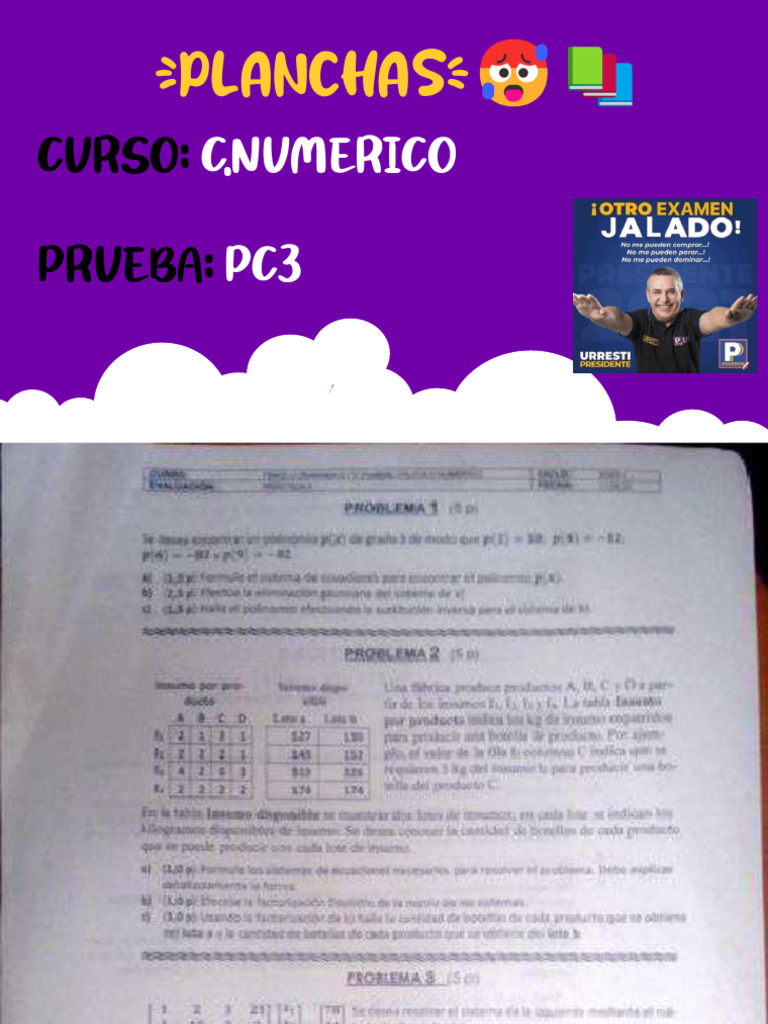 C.Numerico PC3: Curso: Prueba | PDF | Maestros