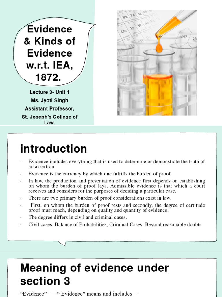 Lecture 3 - Evidence and Kinds of Evidence | PDF | Evidence (Law ...