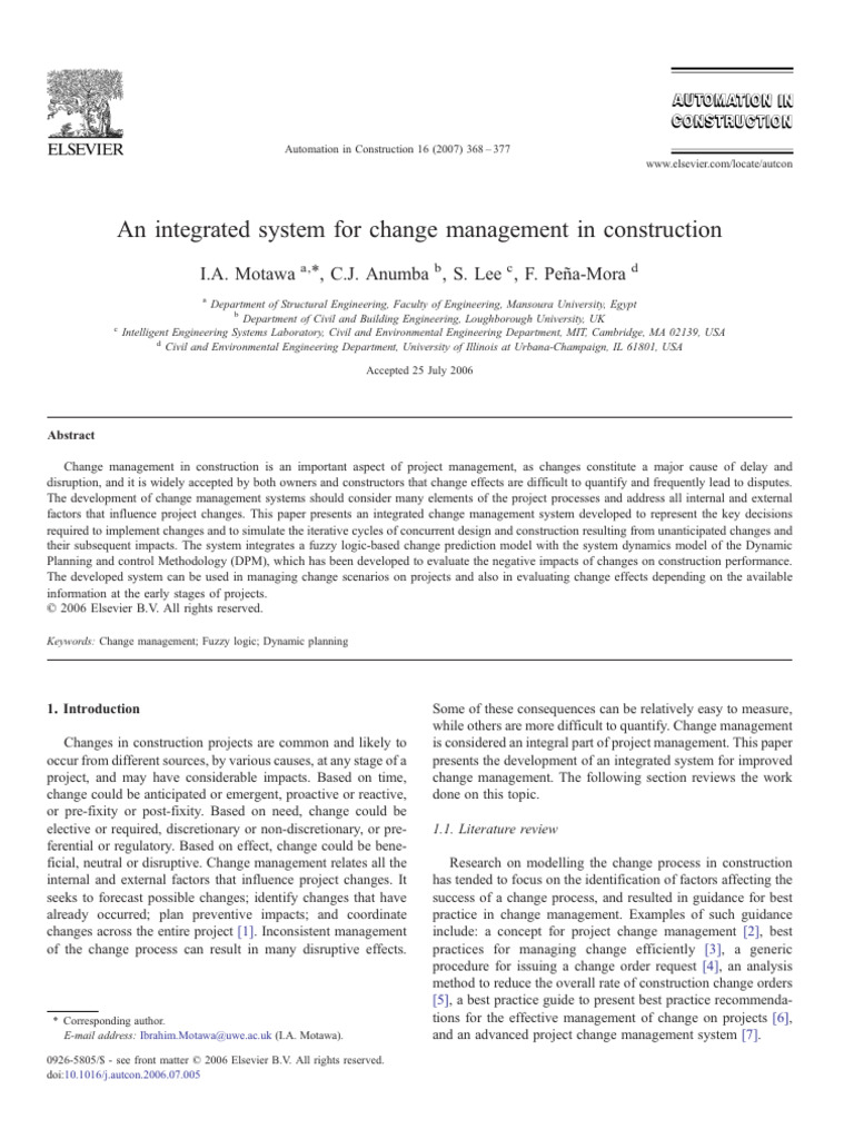 Motawa Integrated Change Strategy | PDF | System | Fuzzy Logic
