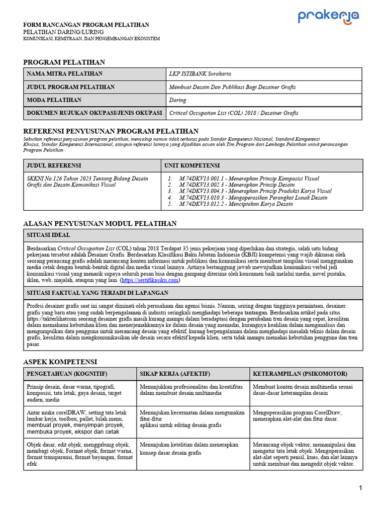 Contoh RPP-Membuat Desain Dan Publikasi Bagi Desainer Grafis | PDF ...