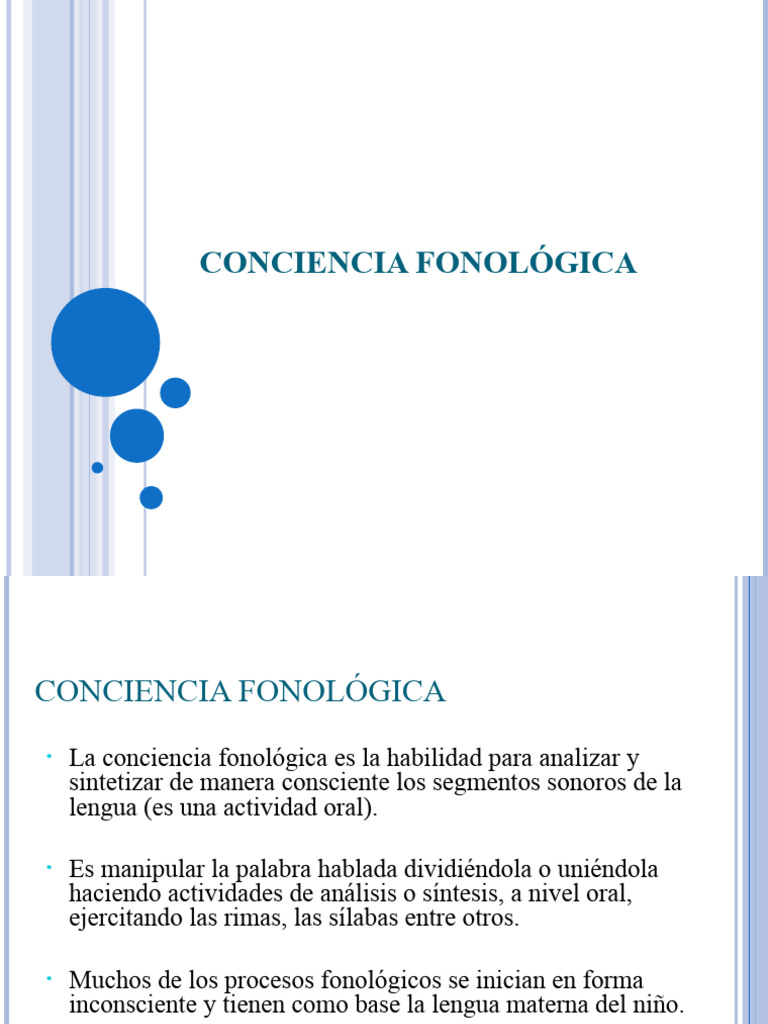 Desarrollo de la Conciencia Fonológica | PDF | Fonología | Palabra