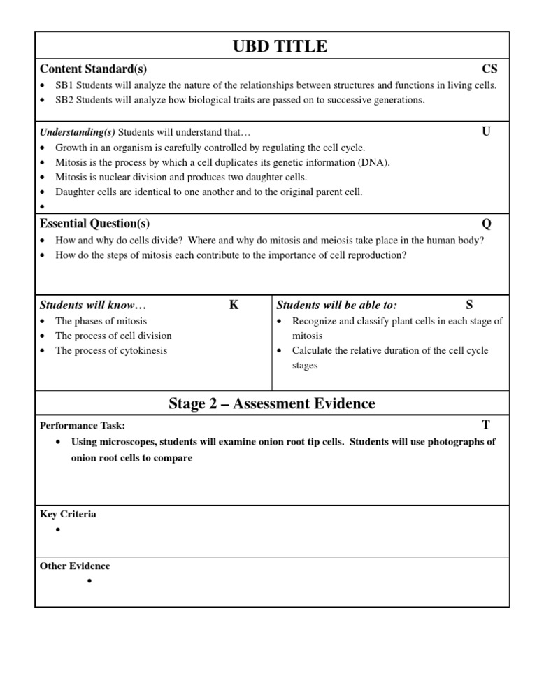 UbD Stage1and2Template | PDF