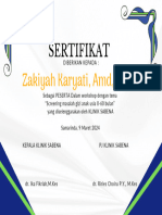 Sertifikat: Zakiyah Karyati, Amd, Fram