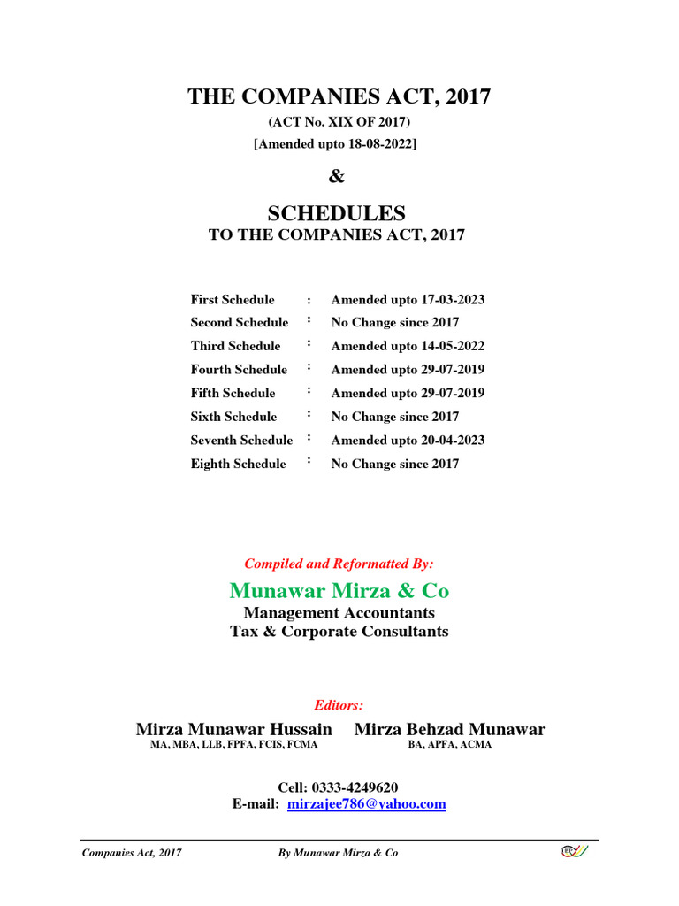 Complete Companies Act With Schedules 22022024 PDF Liquidation