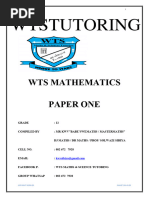 WTS Mathematics Paper One 3RD Edition