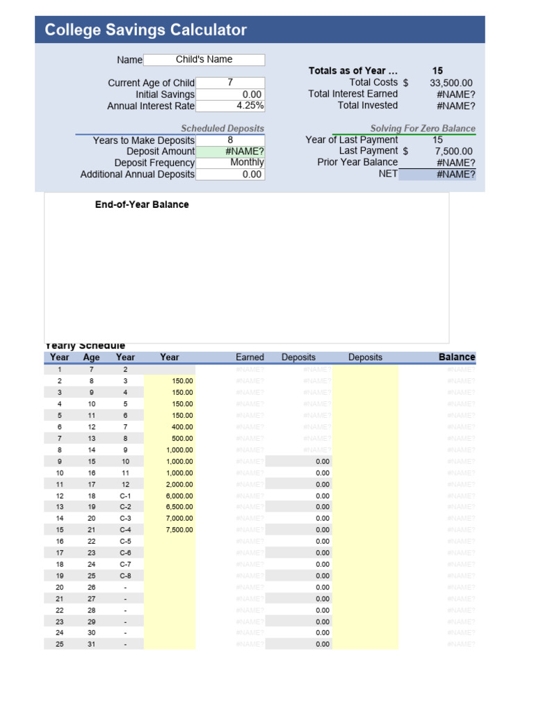 07 college-savings-calculator | PDF | Present Value | Interest